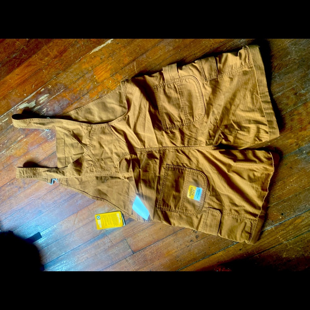 Carhartt “shortall” ripstop overall shorts